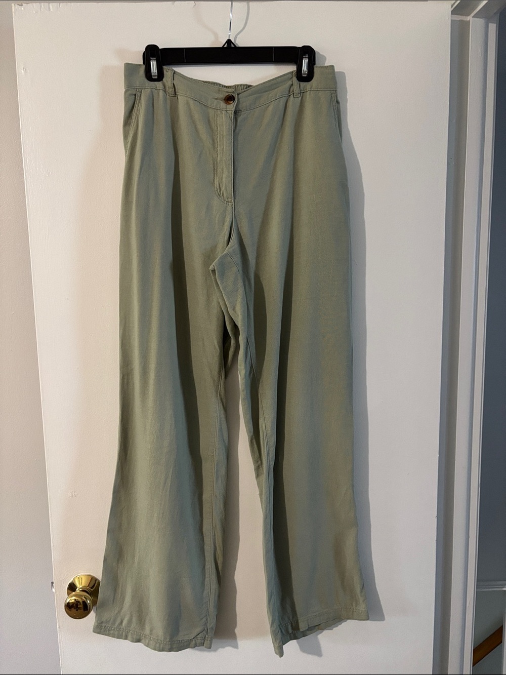 H&M Women’s Linen Blend Straight Leg - Sage